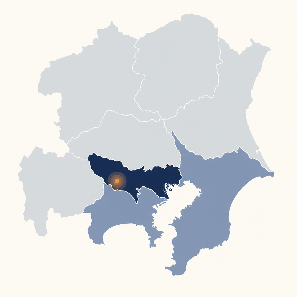 関東地方 対応エリアマップ（八王子拠点）