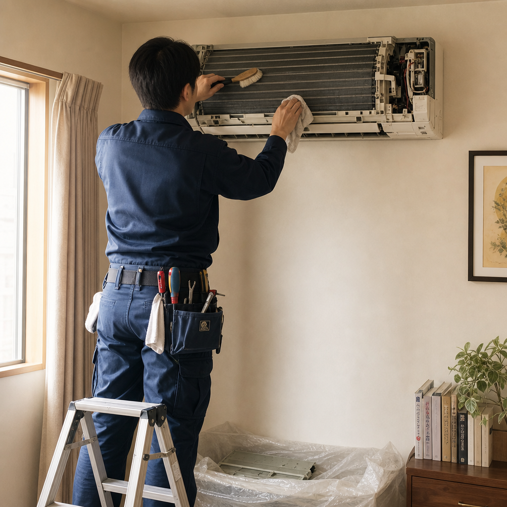 エアコンの分解洗浄作業